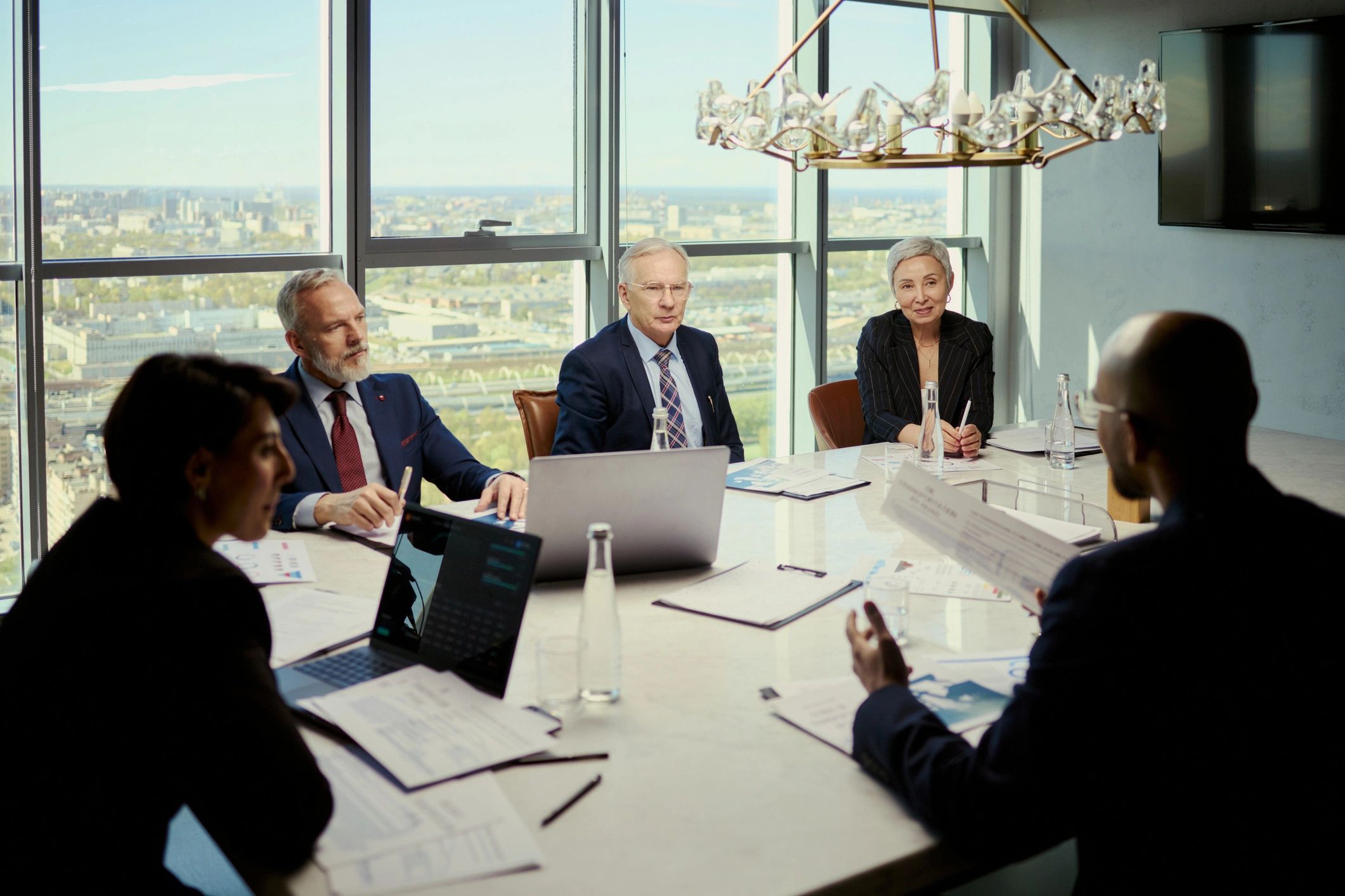 IT consulting team discussing business technology strategy